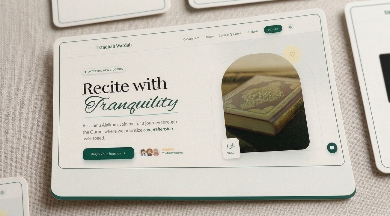 Warda teaching studio website concept